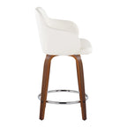 Carson Carrington Iglabo 24 Fixed-Height Counter Stool with Bent Wood Legs and Round Footrest (Set of 2)