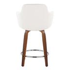 Carson Carrington Iglabo 24 Fixed-Height Counter Stool with Bent Wood Legs and Round Footrest (Set of 2)