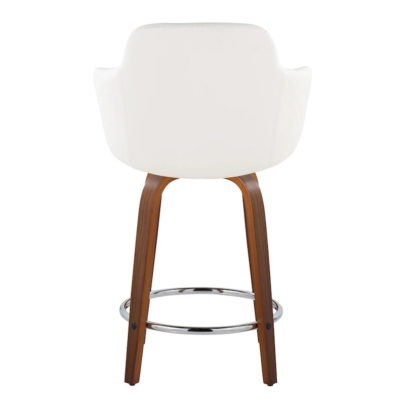 Carson Carrington Iglabo 24 Fixed-Height Counter Stool with Bent Wood Legs and Round Footrest (Set of 2)