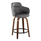 Carson Carrington Iglabo 24 Fixed-Height Counter Stool with Bent Wood Legs and Round Footrest (Set of 2)