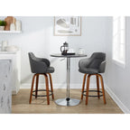 Carson Carrington Iglabo 24 Fixed-Height Counter Stool with Bent Wood Legs and Round Footrest (Set of 2)