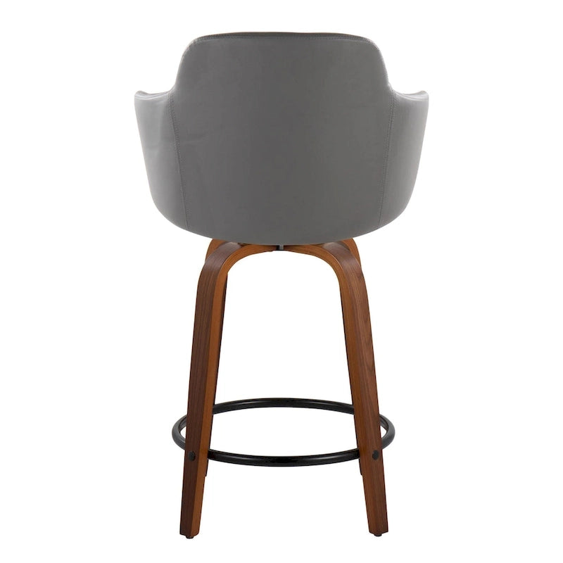 Carson Carrington Iglabo 24 Fixed-Height Counter Stool with Bent Wood Legs and Round Footrest (Set of 2)