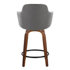 Carson Carrington Iglabo 24 Fixed-Height Counter Stool with Bent Wood Legs and Round Footrest (Set of 2)