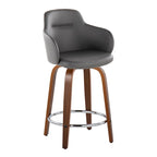 Carson Carrington Iglabo 24 Fixed-Height Counter Stool with Bent Wood Legs and Round Footrest (Set of 2)