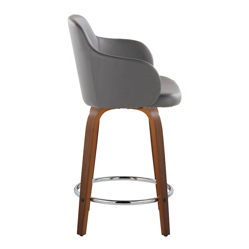 Carson Carrington Iglabo 24 Fixed-Height Counter Stool with Bent Wood Legs and Round Footrest (Set of 2)
