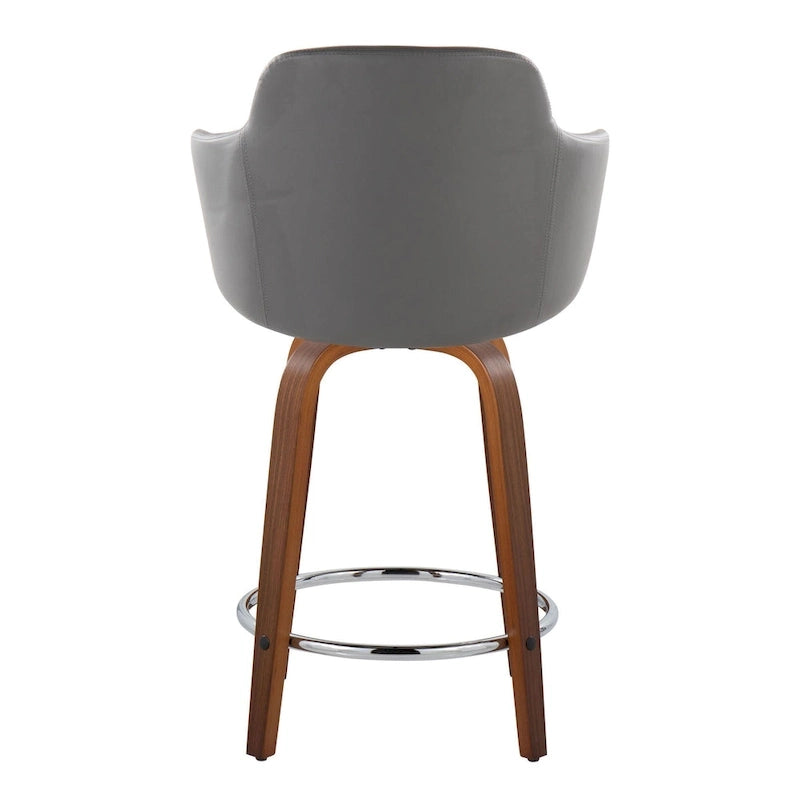 Carson Carrington Iglabo 24 Fixed-Height Counter Stool with Bent Wood Legs and Round Footrest (Set of 2)