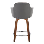 Carson Carrington Iglabo 24 Fixed-Height Counter Stool with Bent Wood Legs and Round Footrest (Set of 2)