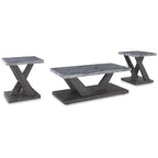 Gray Nesting Coffee Table Set of 3, 48"W x 24"D x 18"H, Modern Living Room Accent Tables