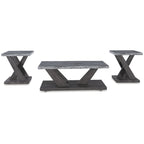 Gray Nesting Coffee Table Set of 3, 48"W x 24"D x 18"H, Modern Living Room Accent Tables