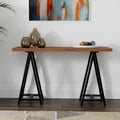 Hawkins SOLID WOOD and Metal 50 inch Wide Modern Industrial SOLID WALNUT WOOD and Metal Console Sofa Table in Walnut