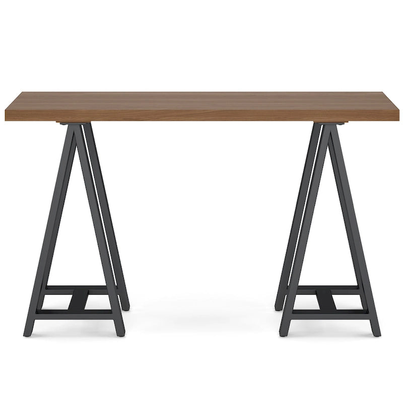 Hawkins SOLID WOOD and Metal 50 inch Wide Modern Industrial SOLID WALNUT WOOD and Metal Console Sofa Table in Walnut