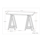 Hawkins SOLID WOOD and Metal 50 inch Wide Modern Industrial SOLID WALNUT WOOD and Metal Console Sofa Table in Walnut