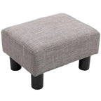 Modern Linen Upholstered Footrest Ottoman, Rectangular Accent Stool for Living Room