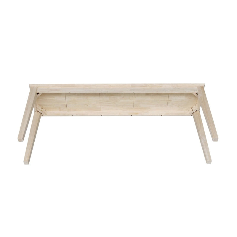 72" Shaker Console Table, Solid Parawood Butcher Block Surface, Unfinished, 72Wx16Dx30H