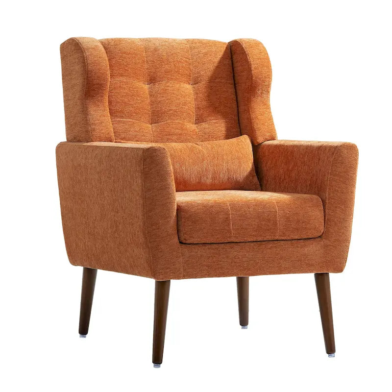 Mid Century Comfy Reading Chair with Chenille Fabric