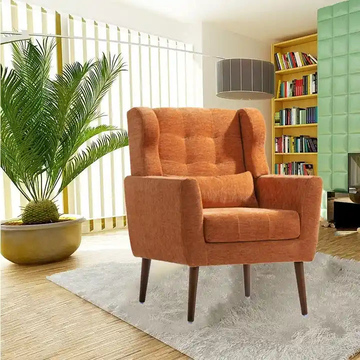 Mid Century Comfy Reading Chair with Chenille Fabric