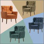 Mid Century Comfy Reading Chair with Chenille Fabric