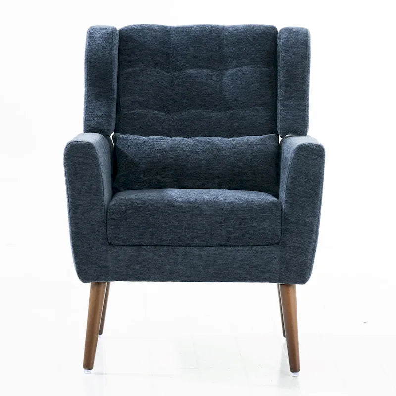 Mid Century Comfy Reading Chair with Chenille Fabric