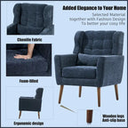 Mid Century Comfy Reading Chair with Chenille Fabric