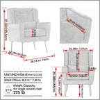 Mid Century Comfy Reading Chair with Chenille Fabric