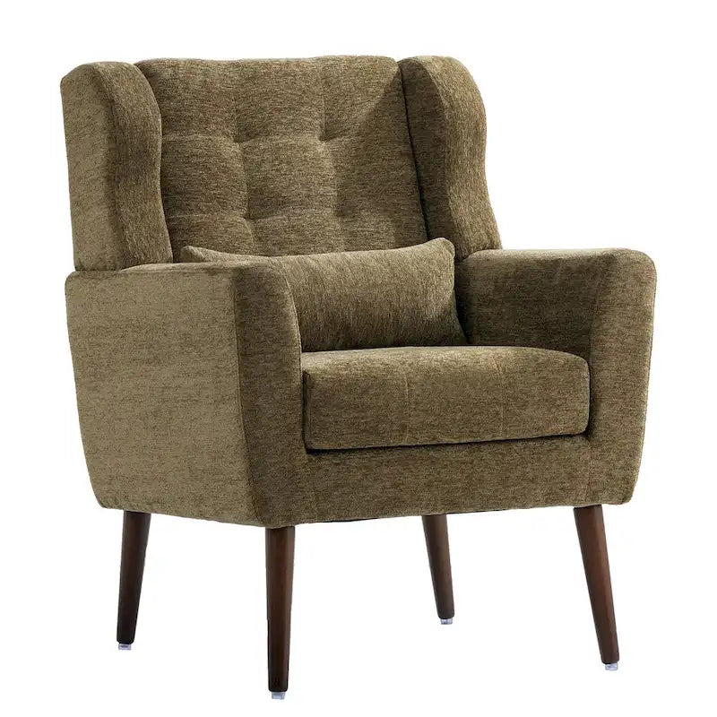 Mid Century Comfy Reading Chair with Chenille Fabric
