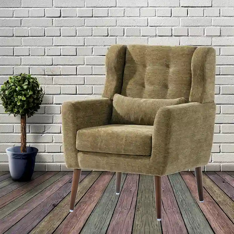 Mid Century Comfy Reading Chair with Chenille Fabric