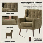 Mid Century Comfy Reading Chair with Chenille Fabric