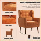 Mid Century Comfy Reading Chair with Chenille Fabric