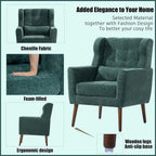 Mid Century Comfy Reading Chair with Chenille Fabric