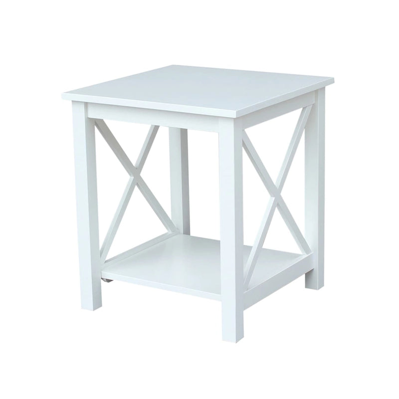 Solid Wood End Table, Classic Hampton Style Accent Side Table for Living Room or Bedroom