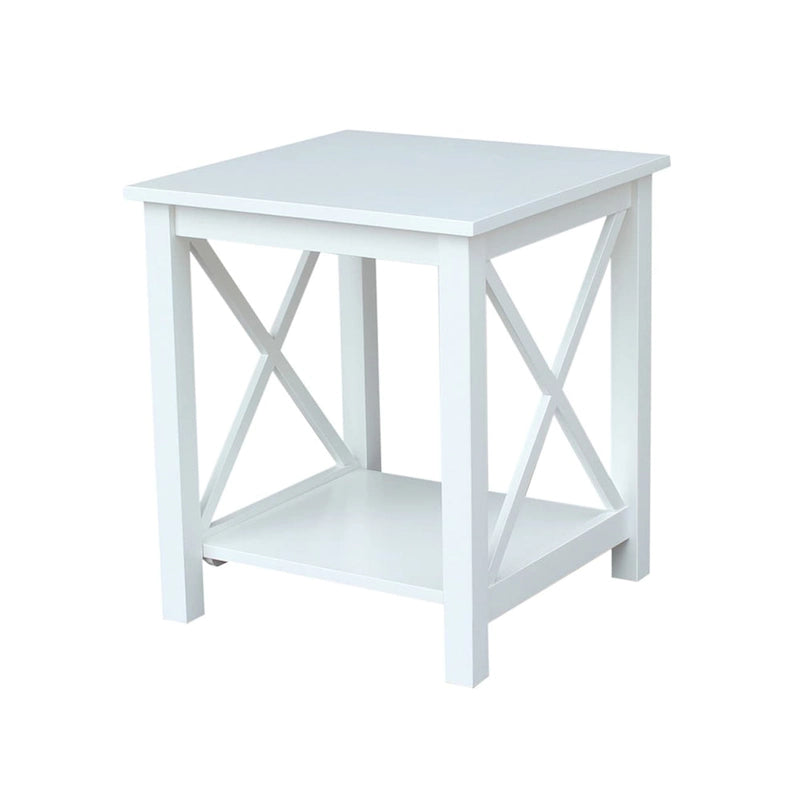 Solid Wood End Table, Classic Hampton Style Accent Side Table for Living Room or Bedroom