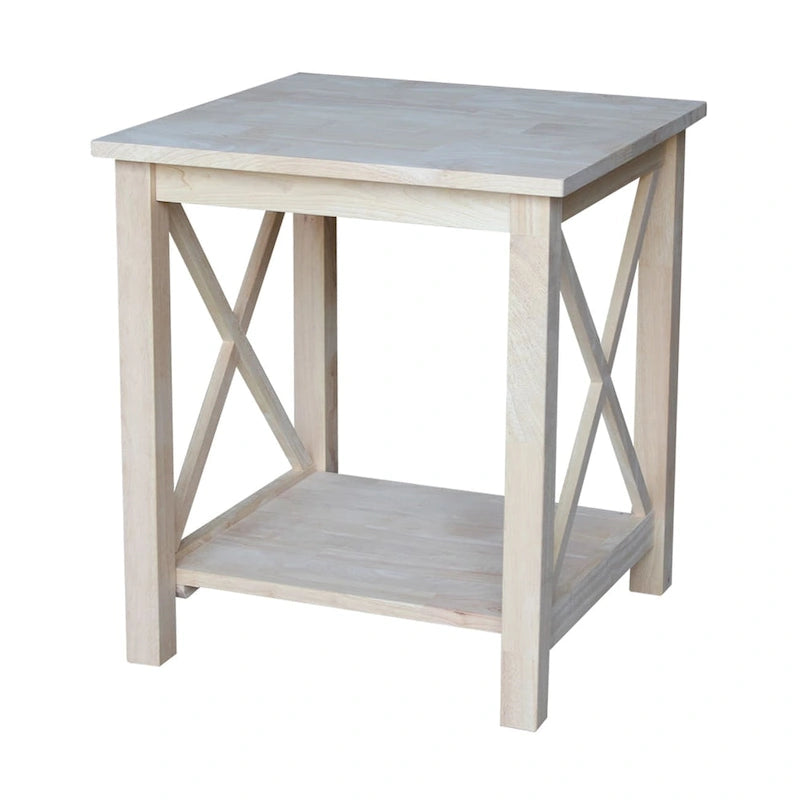 Solid Wood End Table, Classic Hampton Style Accent Side Table for Living Room or Bedroom