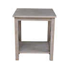 Solid Wood End Table, Classic Hampton Style Accent Side Table for Living Room or Bedroom