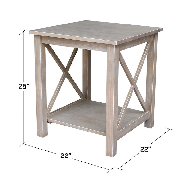 Solid Wood End Table, Classic Hampton Style Accent Side Table for Living Room or Bedroom