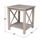 Solid Wood End Table, Classic Hampton Style Accent Side Table for Living Room or Bedroom