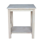 Solid Wood End Table, Classic Hampton Style Accent Side Table for Living Room or Bedroom