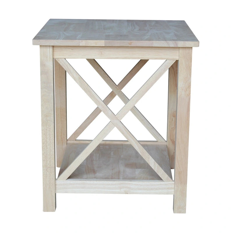 Solid Wood End Table, Classic Hampton Style Accent Side Table for Living Room or Bedroom