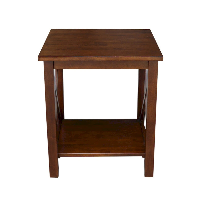 Solid Wood End Table, Classic Hampton Style Accent Side Table for Living Room or Bedroom