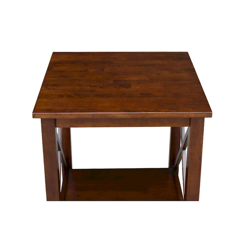 Solid Wood End Table, Classic Hampton Style Accent Side Table for Living Room or Bedroom