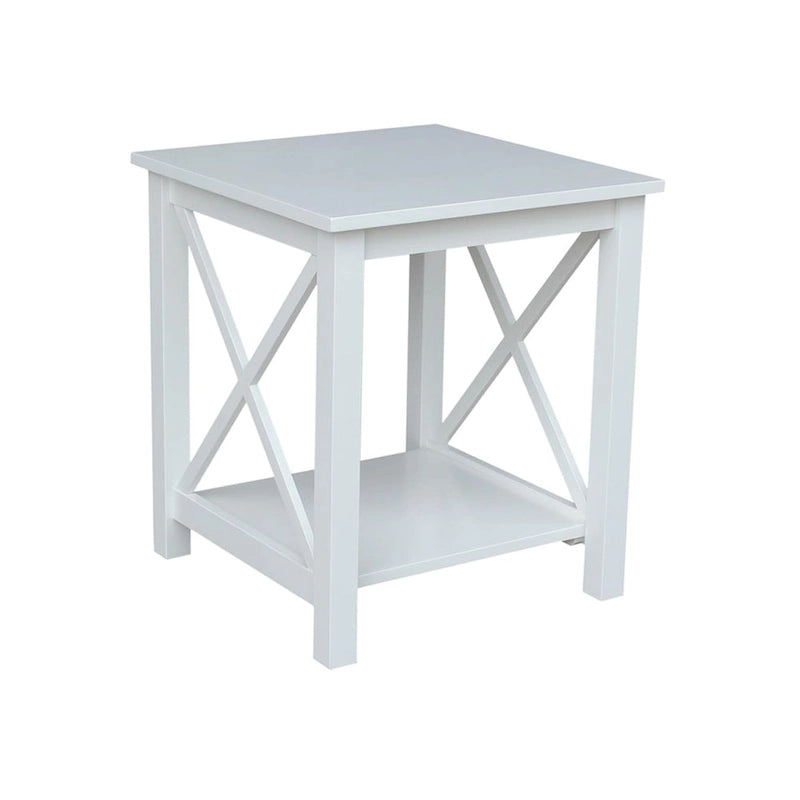 Solid Wood End Table, Classic Hampton Style Accent Side Table for Living Room or Bedroom