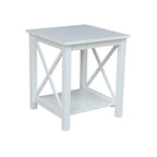 Solid Wood End Table, Classic Hampton Style Accent Side Table for Living Room or Bedroom