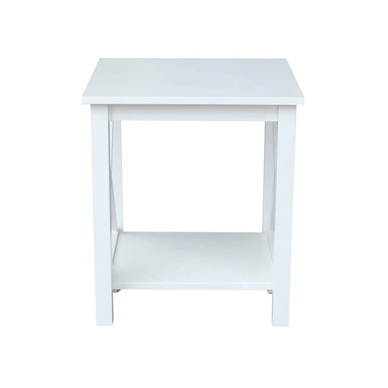 Solid Wood End Table, Classic Hampton Style Accent Side Table for Living Room or Bedroom