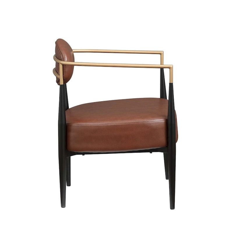 Boucle Dining Chair Living Room Chair with Thickened Plush Seat Cushion and Sleek Metal Frame