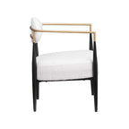 Boucle Dining Chair Living Room Chair with Thickened Plush Seat Cushion and Sleek Metal Frame
