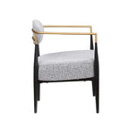 Boucle Dining Chair Living Room Chair with Thickened Plush Seat Cushion and Sleek Metal Frame