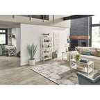 X-Frame Two-Tier End Table with Bottom Shelf, Rustic Farmhouse Wood Accent Side Table