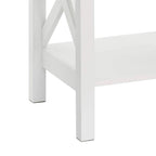 X-Frame Two-Tier End Table with Bottom Shelf, Rustic Farmhouse Wood Accent Side Table