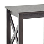 X-Frame Two-Tier End Table with Bottom Shelf, Rustic Farmhouse Wood Accent Side Table