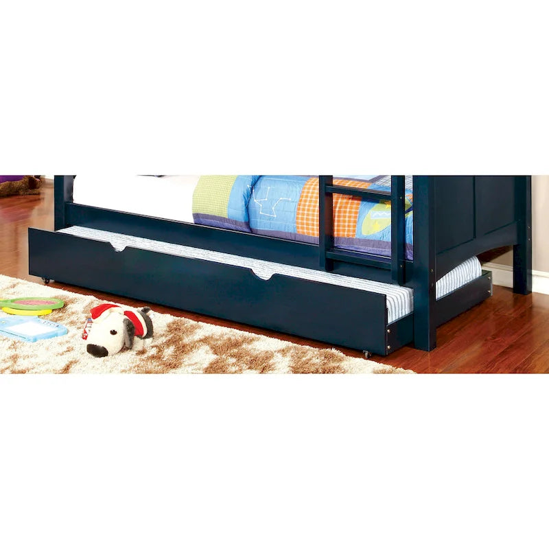 Modern Twin Size Solid Wood Pull-Out Trundle Bed, Space-Saving Guest Bed Frame