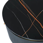 Modern Round Coffee Table with 2 large Drawers Storage